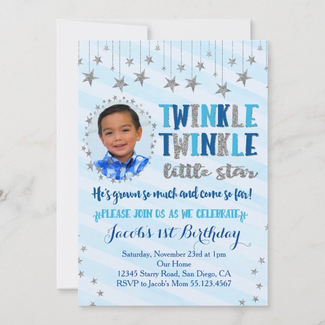 Twinkle Twinkle Little Star Invitation (Front)