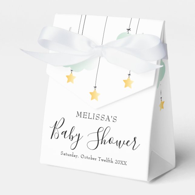 Twinkle Twinkle Little Star Neutral Baby Shower Favour Box (Front Side)