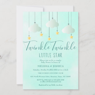 Twinkle Twinkle Little Star Neutral Baby Shower Invitation