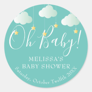 Twinkle twinkle little star Oh Baby baby shower Classic Round Sticker