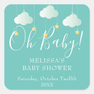 Twinkle twinkle little star Oh Baby baby shower Square Sticker