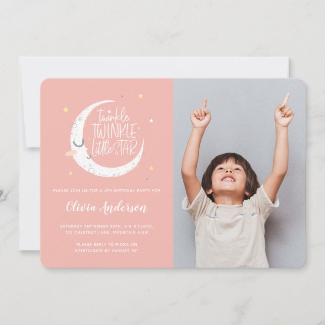 Twinkle, twinkle little star photo birthday party (Front)