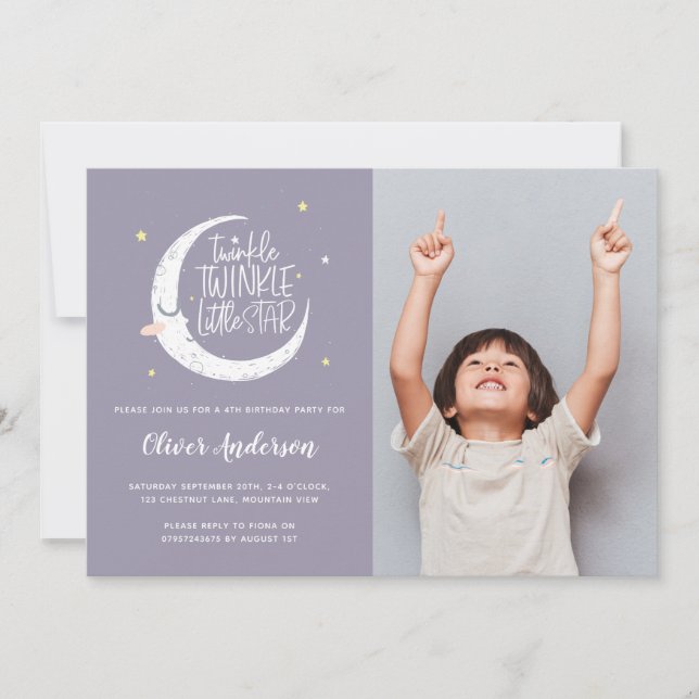 Twinkle, twinkle little star photo birthday party (Front)