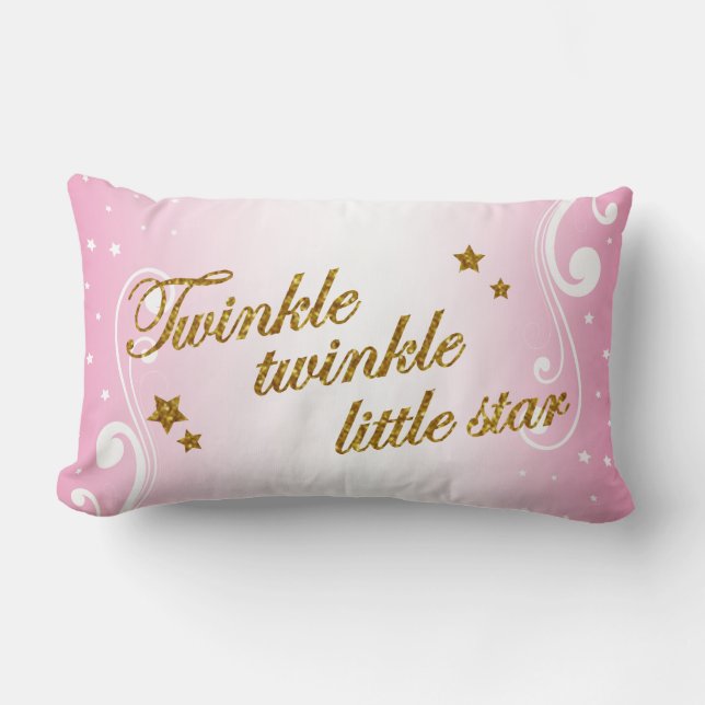 Twinkle, Twinkle Little Star - Pink Lumbar Cushion (Front)