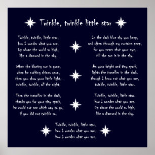 Twinkle, twinkle, little star poster