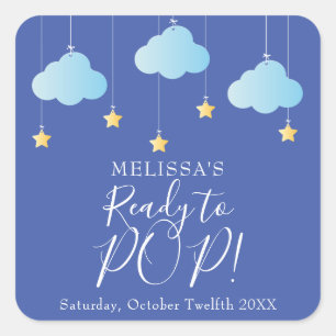 Twinkle twinkle little star Ready to POP blue Square Sticker