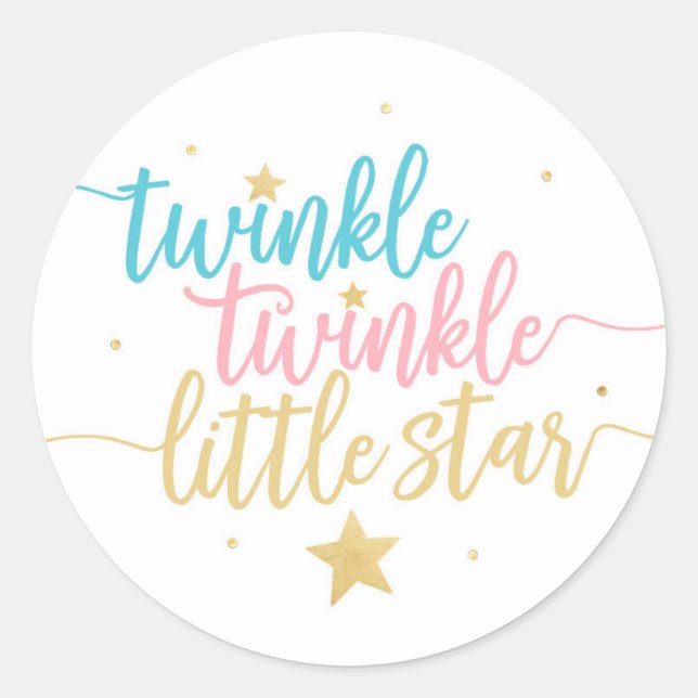 Twinkle Twinkle Little Star Round Sticker (Front)