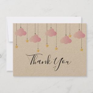 Twinkle Twinkle Little Star Rustic Boho Thank You Card