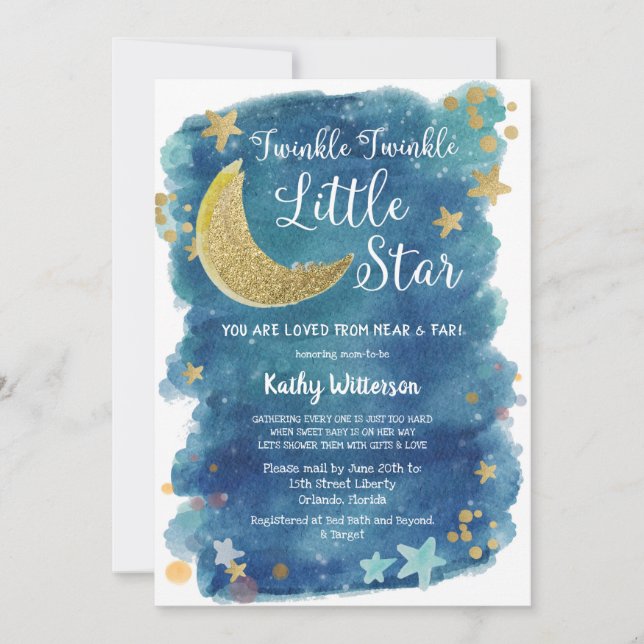 Twinkle Twinkle Little Star Shower by Mail Invitation (Front)