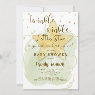 Twinkle Twinkle Little Star Shower Gender Neutral Invitation