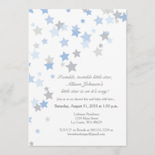Twinkle Twinkle Little Star Silver Invitation