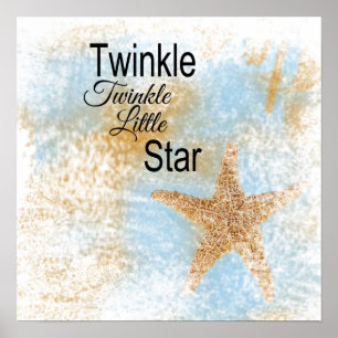 Twinkle, Twinkle, Little Star Starfish Design Poster