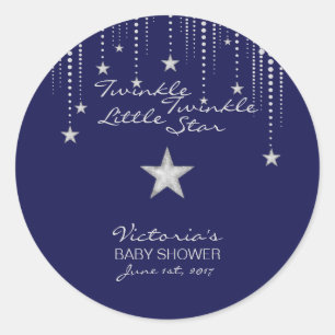 Twinkle Twinkle Little Star Stickers - Blue,Silver