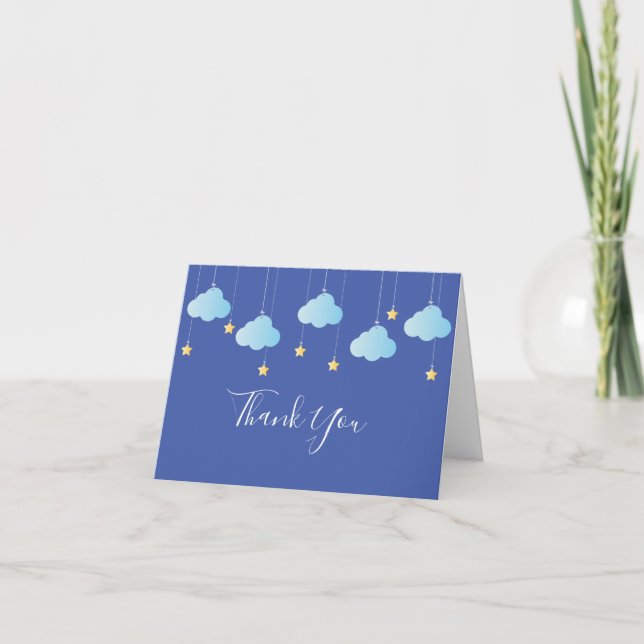 Twinkle Twinkle Little Star Thank You Blue Card (Front)