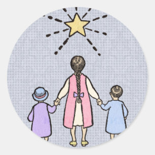 Twinkle Twinkle Little Star Vintage Nursery Rhyme Classic Round Sticker