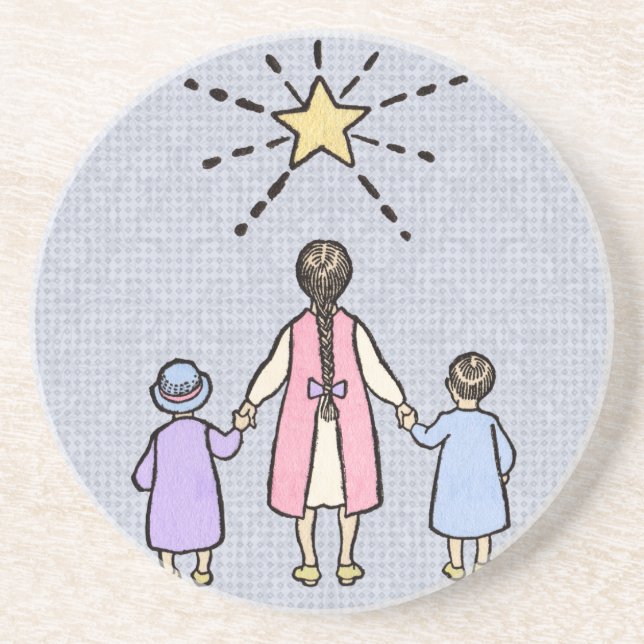 Twinkle Twinkle Little Star Vintage Nursery Rhyme Coaster (Front)