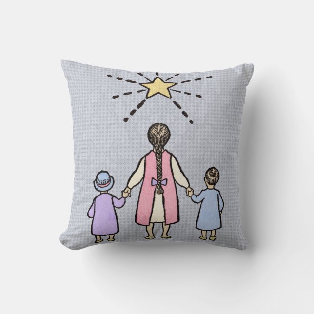 Twinkle Twinkle Little Star Vintage Nursery Rhyme Cushion (Front)