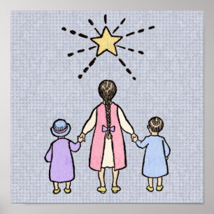 Twinkle Twinkle Little Star Vintage Nursery Rhyme Poster