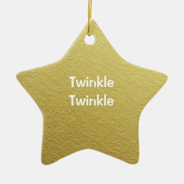 Twinkle Twinkle Little Star with Name Ceramic Tree Decoration (Front)
