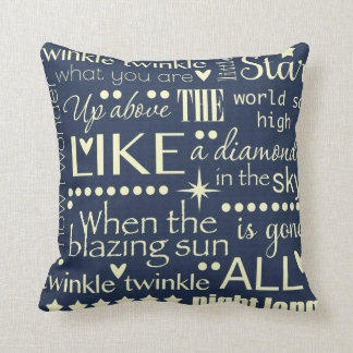 Twinkle Twinkle Little Star Word Art Design Cushion