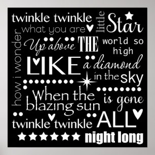 Twinkle Twinkle Little Star Word Art Poster