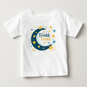 "Twinkle Twinkle" Moon and Stars Baby T-shirt