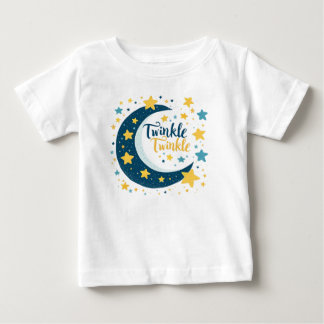 "Twinkle Twinkle" Moon and Stars Baby T-shirt