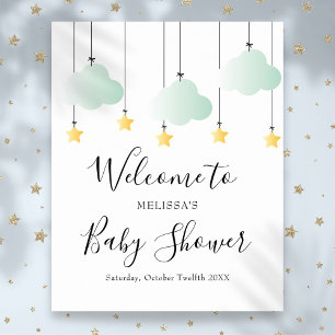Twinkle Twinkle Neutral Baby Shower Welcome Sign