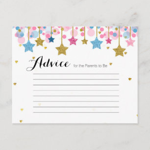 Twinkle Twinkle Pink blue Advice Card Baby Shower