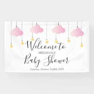 Twinkle Twinkle Pink Girl Baby Shower Welcome Banner