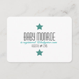 TWINKLE TWINKLE REGISTRY CARD-BABY SHOWER INVITATION