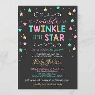 Twinkle Twinkle Star Baby Shower, Gender Reveal Invitation