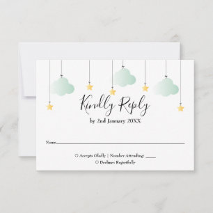 Twinkle Twinkle Star Gender Neutral Baby Shower RSVP Card