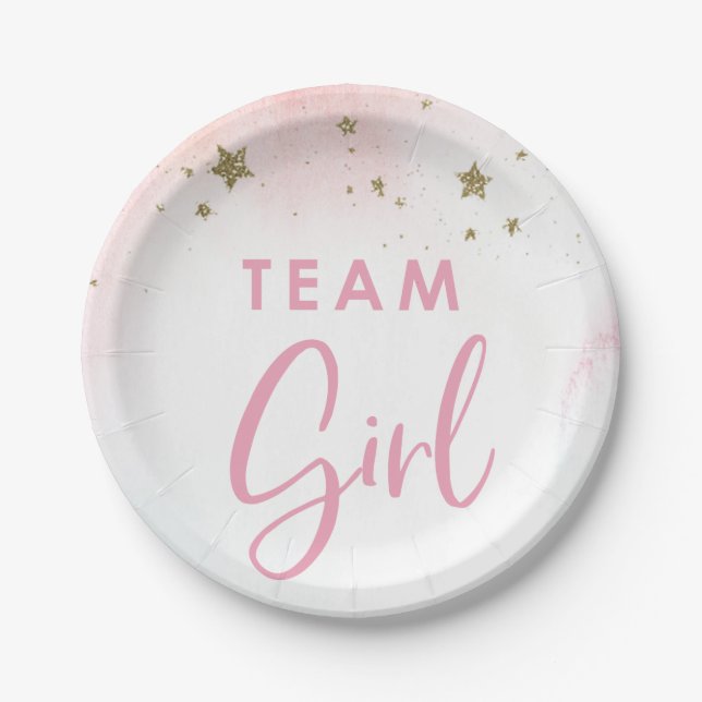 Twinkle Twinkle Team Girl Gender Reveal Plates (Front)