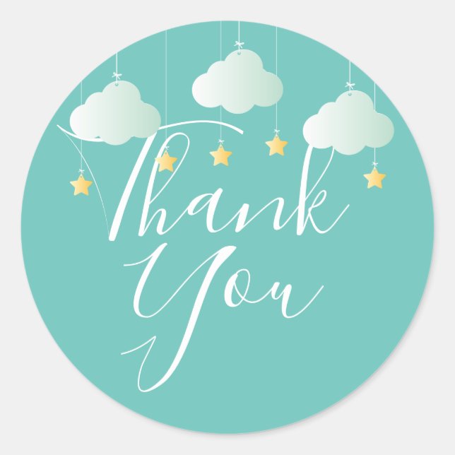 Twinkle twinkle thank you baby shower classic round sticker (Front)