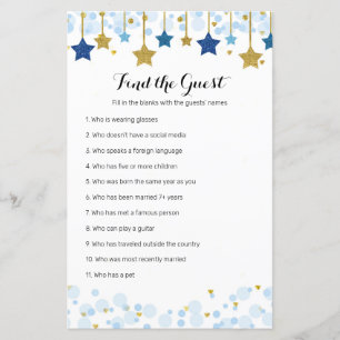Twinkle Twinkle Watercolor Find the Guest game