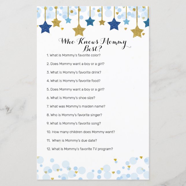 Twinkle Twinkle Who Knows Mummy Best Game (Front)