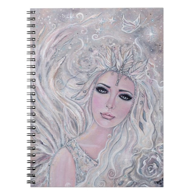 Twinkling angel holiday art by Renee Lavoie Notebo Notebook (Front)