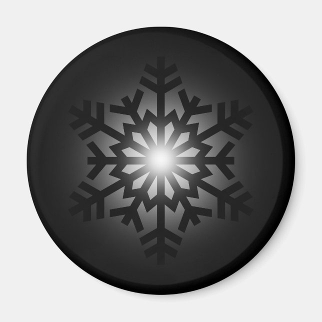 Twinkling Black Snowflake Magnet (Front)