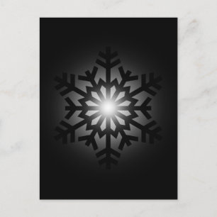 Twinkling Black Snowflake Postcard