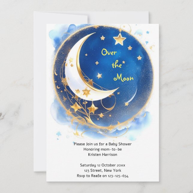 Twinkling Celestial Baby Shower Invitation (Front)
