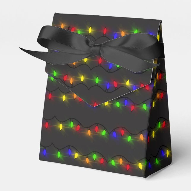 Twinkling Christmas Lights   Favour Box (Front Side)