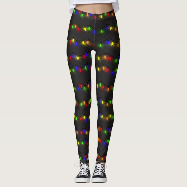 Twinkling Christmas Lights Leggings (Front)