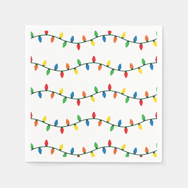 Twinkling Christmas Lights Napkin (Front)