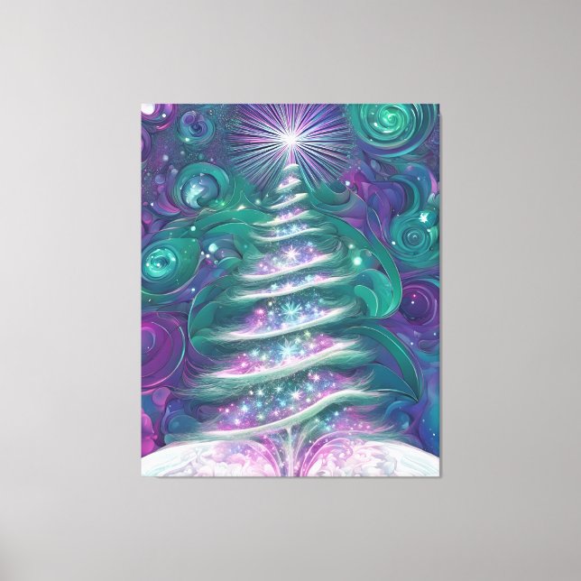 Twinkling Christmas Tree Canvas Print (Front)