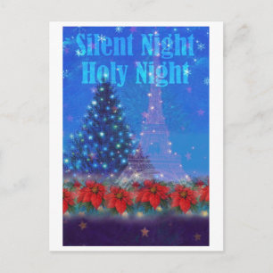 Twinkling Eiffel Tower Nocturne Christmas Holiday Postcard