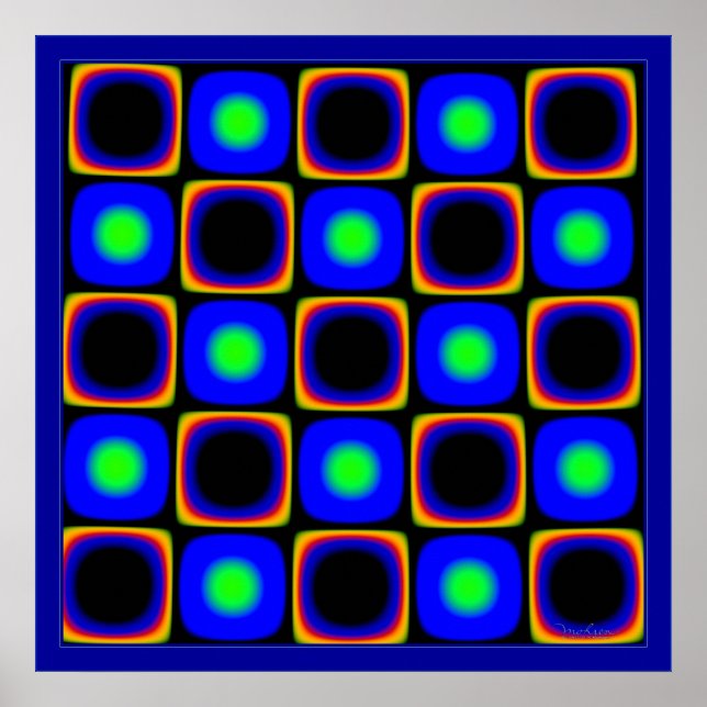 Twinkling Green Dots Poster (Front)