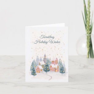 Twinkling Holiday Wishes Folded Holiday Card