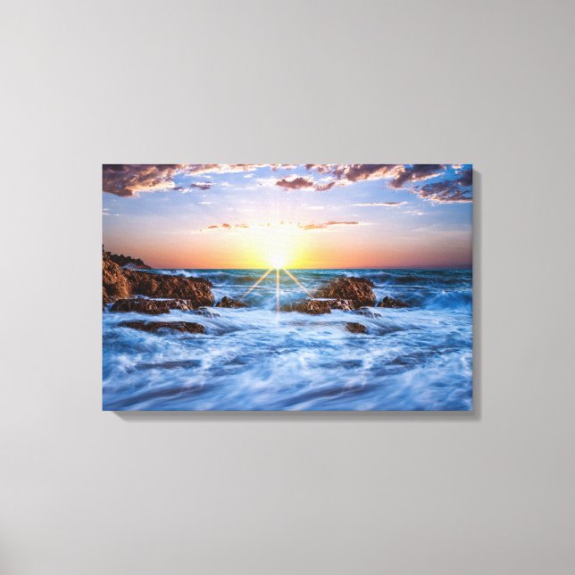 Twinkling Icelandic Sunset Canvas Print (Front)