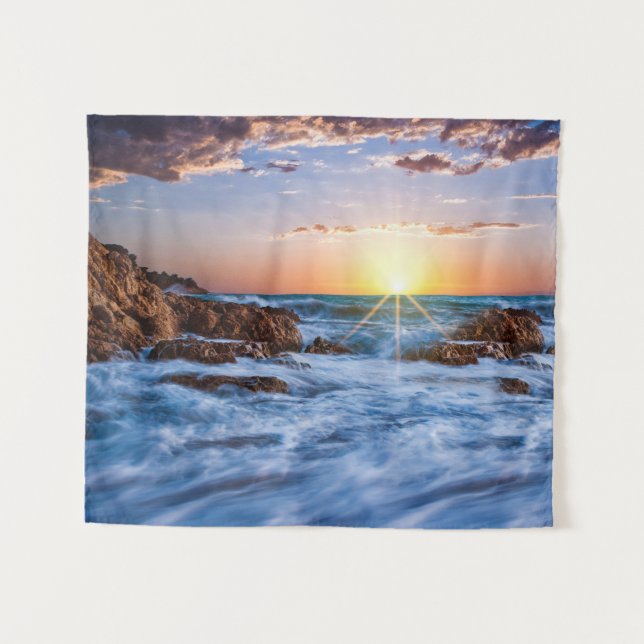 Twinkling Icelandic Sunset Tapestry (Front (Horizontal))